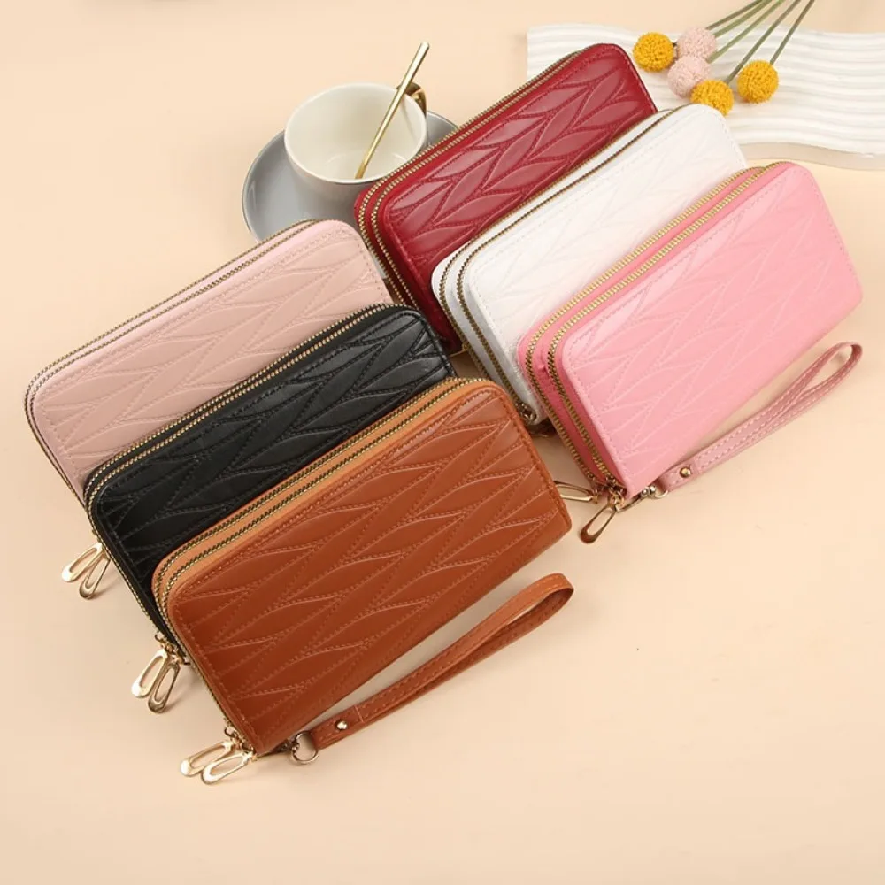 New PU Women Long Wallets Large Capacity Multilayer Coin Purse Double Zipper Solid Color Clutch Bag Card Storage
New PU Women Long Wallets Large Capacity Multilayer Coin Purse Double Zipper Solid Color Clutch Bag Card Storage