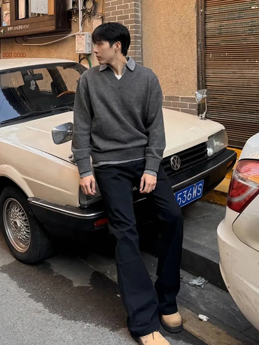 ay V-Ne Knitwear Men's Winter Lazy Sle Inner irt American Retro Loose Fit Knitted Sweater Casual Pure Color
ay V-Ne Knitwear Men's Winter Lazy Sle Inner irt American Retro Loose Fit Knitted Sweater Casual Pure Color