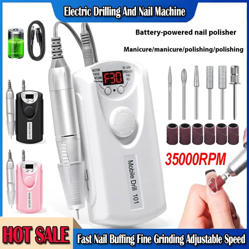 35000RPM Nail Drill Machine for Nails Rechargeable Manicure Low Noise Professional Electric Nail Drills Motor Polishe Sander
35000RPM Nail Drill Machine for Nails Rechargeable Manicure Low Noise Professional Electric Nail Drills Motor Polishe Sander