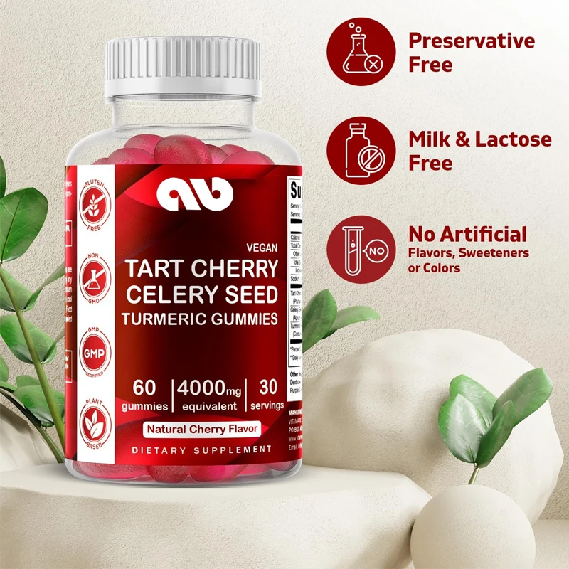 Sour Cherry and Celery Seed Gummies - Powerful Uric Acid Cleanser for Joint Comfort and Muscle Recovery
Sour Cherry and Celery Seed Gummies - Powerful Uric Acid Cleanser for Joint Comfort and Muscle Recovery