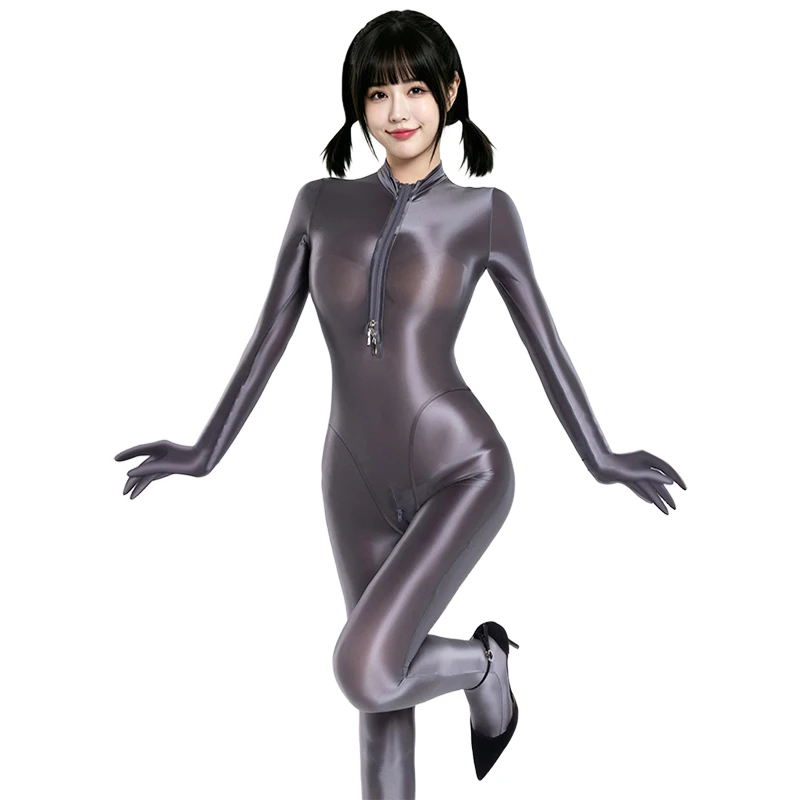 Sexy Oil Glossy Shiny Bodysuits Women Sheer Satin See Through Jumpsuits Open Cups Leotard Tights Zipper Open Crotch Bodystocking
Sexy Oil Glossy Shiny Bodysuits Women Sheer Satin See Through Jumpsuits Open Cups Leotard Tights Zipper Open Crotch Bodystocking