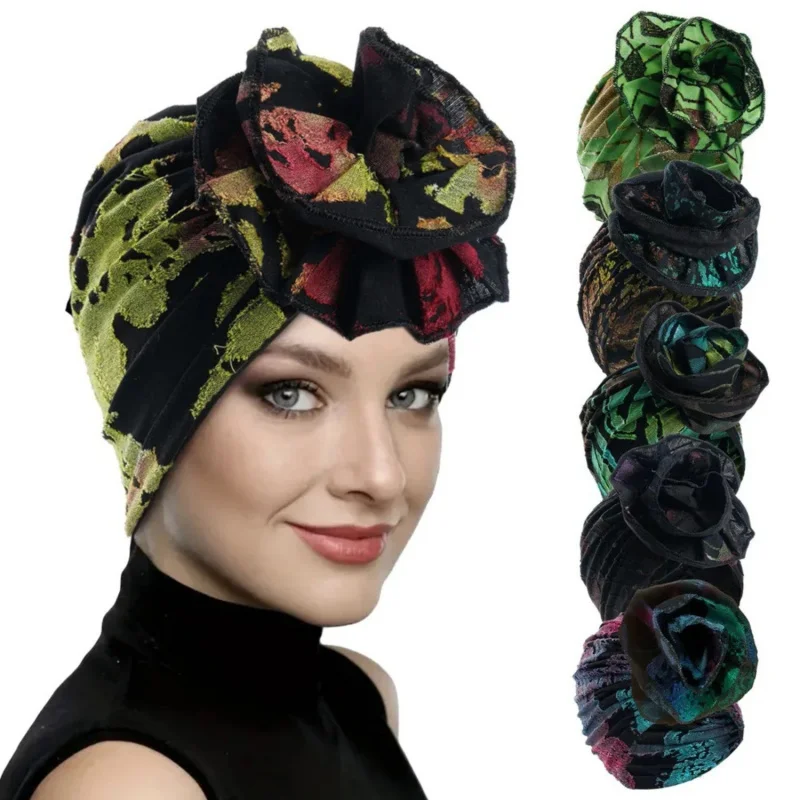 Handmade Pleated Flower Turban Hat Women Boho Ethnic Headwrap Soft Vintage Cap Head Scarf Hair Bonnets Hijab Caps
Handmade Pleated Flower Turban Hat Women Boho Ethnic Headwrap Soft Vintage Cap Head Scarf Hair Bonnets Hijab Caps