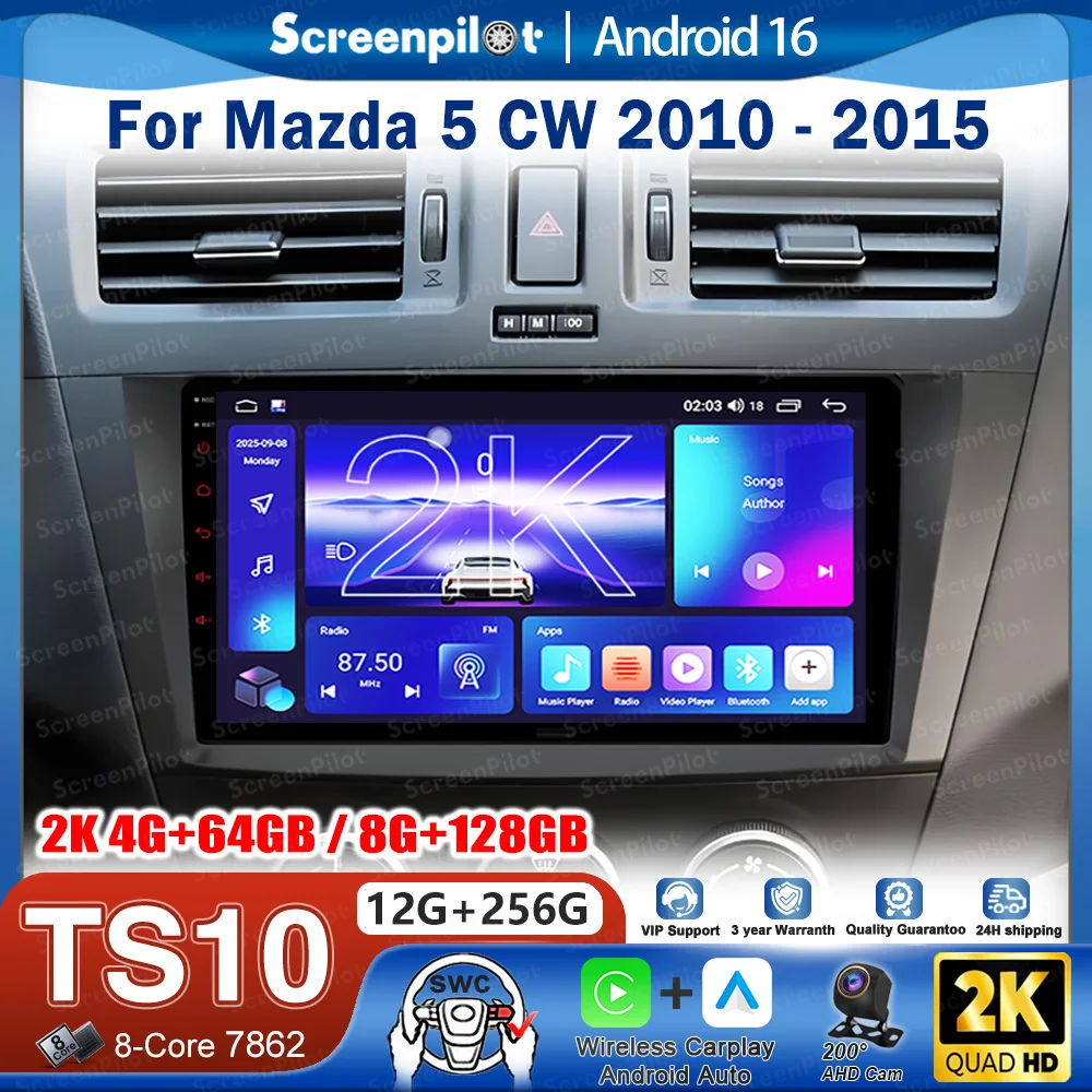 Android 16 Car Radio Stereo Head Unit For MAZDA CX-7 2007 2008 2009 2010 - 2014 Auto Video Player GPS Touch Screen BT 8 Core
Android 16 Car Radio Stereo Head Unit For MAZDA CX-7 2007 2008 2009 2010 - 2014 Auto Video Player GPS Touch Screen BT 8 Core