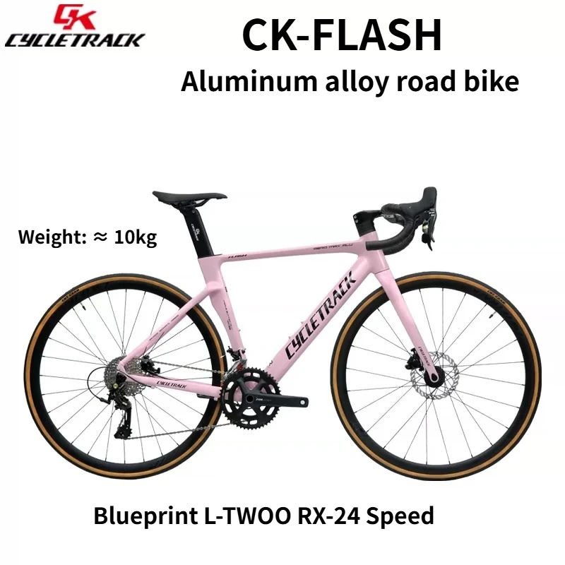 CYCLETRACK CK-FLASH Aluminum Alloy Road Bicycle L-TWOO RX-24S Hydraulic Disc Brake 700 * 25C Aluminum Wheel Racing Car
CYCLETRACK CK-FLASH Aluminum Alloy Road Bicycle L-TWOO RX-24S Hydraulic Disc Brake 700 * 25C Aluminum Wheel Racing Car
