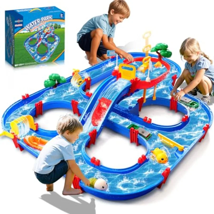 Double-Tier Water Table Toys 100PCS Water Park Playset with Pump DIY Toddler Waterways Summer Outdoor Toys for Backyard Lawn Be
Double-Tier Water Table Toys 100PCS Water Park Playset with Pump DIY Toddler Waterways Summer Outdoor Toys for Backyard Lawn Be