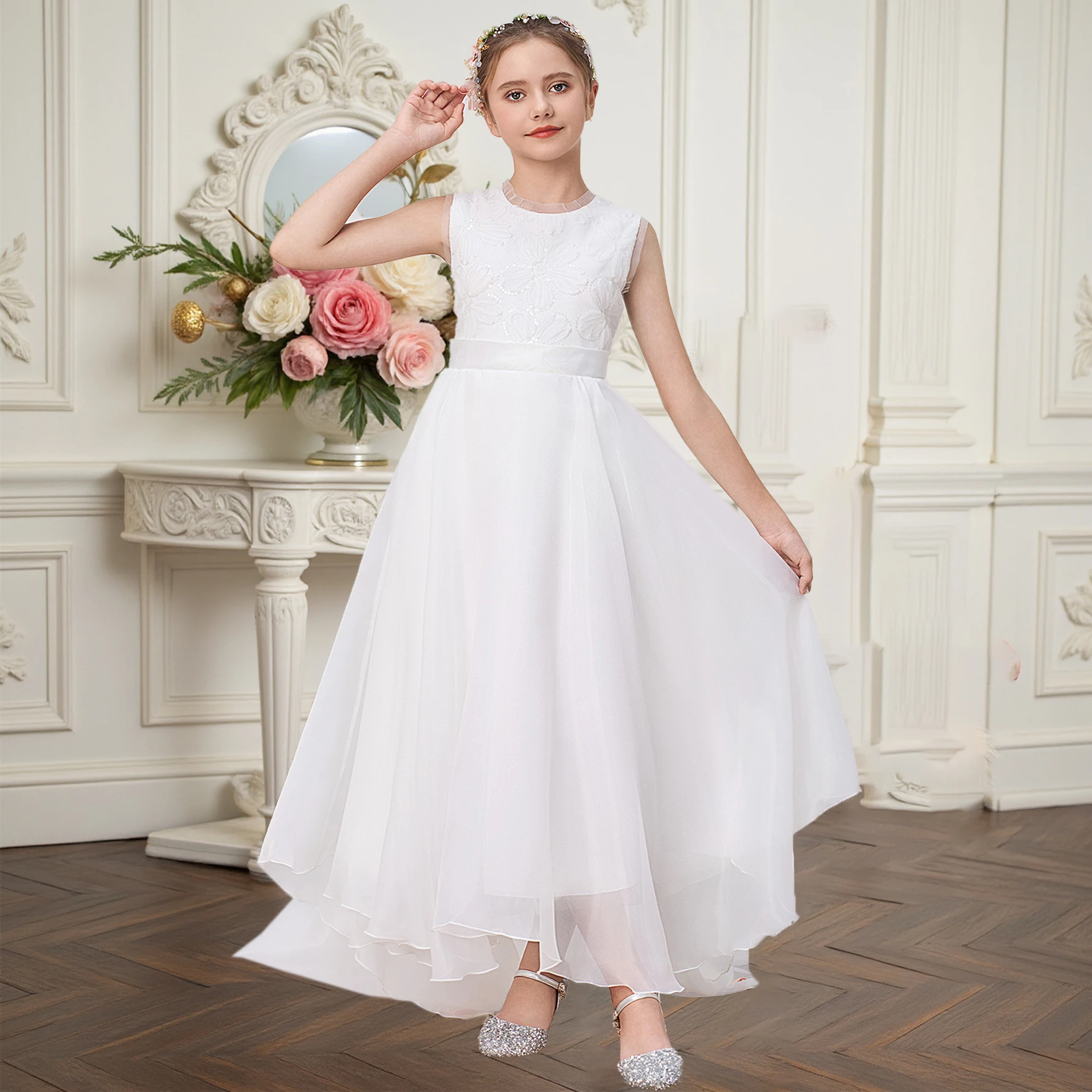 Backless White Trailing Girls Dress Elegant Bridesmaids Wedding Prom Gown Tulle Birthday Princess Dress Bow Pageant Kids Clothes
Backless White Trailing Girls Dress Elegant Bridesmaids Wedding Prom Gown Tulle Birthday Princess Dress Bow Pageant Kids Clothes