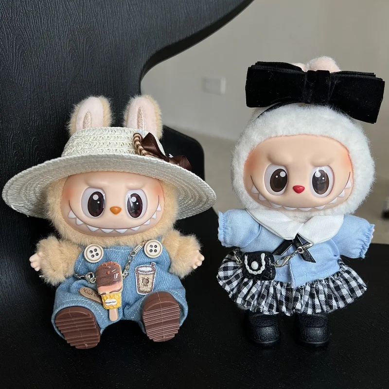 Labubu Doll Clothes Blue Collared Shirt Black Plaid Skirt Outfit for 1.0 2.0 3.0 Generation Vinyl Figure Changeable Costume Set
Labubu Doll Clothes Blue Collared Shirt Black Plaid Skirt Outfit for 1.0 2.0 3.0 Generation Vinyl Figure Changeable Costume Set