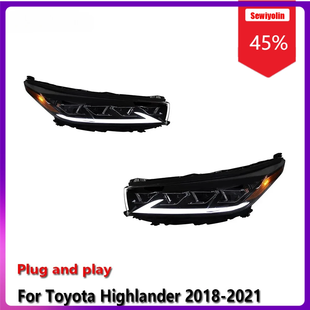Автомобильные светодиодные лампы Sewiyolin в сборе для Toyota Highlander 2018-2021, противотуманные фары DRL, стоп-сигнал поворота
Автомобильные светодиодные лампы Sewiyolin в сборе для Toyota Highlander 2018-2021, противотуманные фары DRL, стоп-сигнал поворота