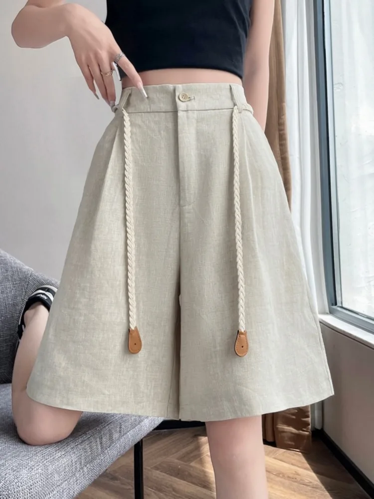 Kumikumi High Waist Loose Wide Leg Casual Pants Women's Pure Color Summer Slimming Five-Point Pants Breathable Comfortable
Kumikumi High Waist Loose Wide Leg Casual Pants Women's Pure Color Summer Slimming Five-Point Pants Breathable Comfortable