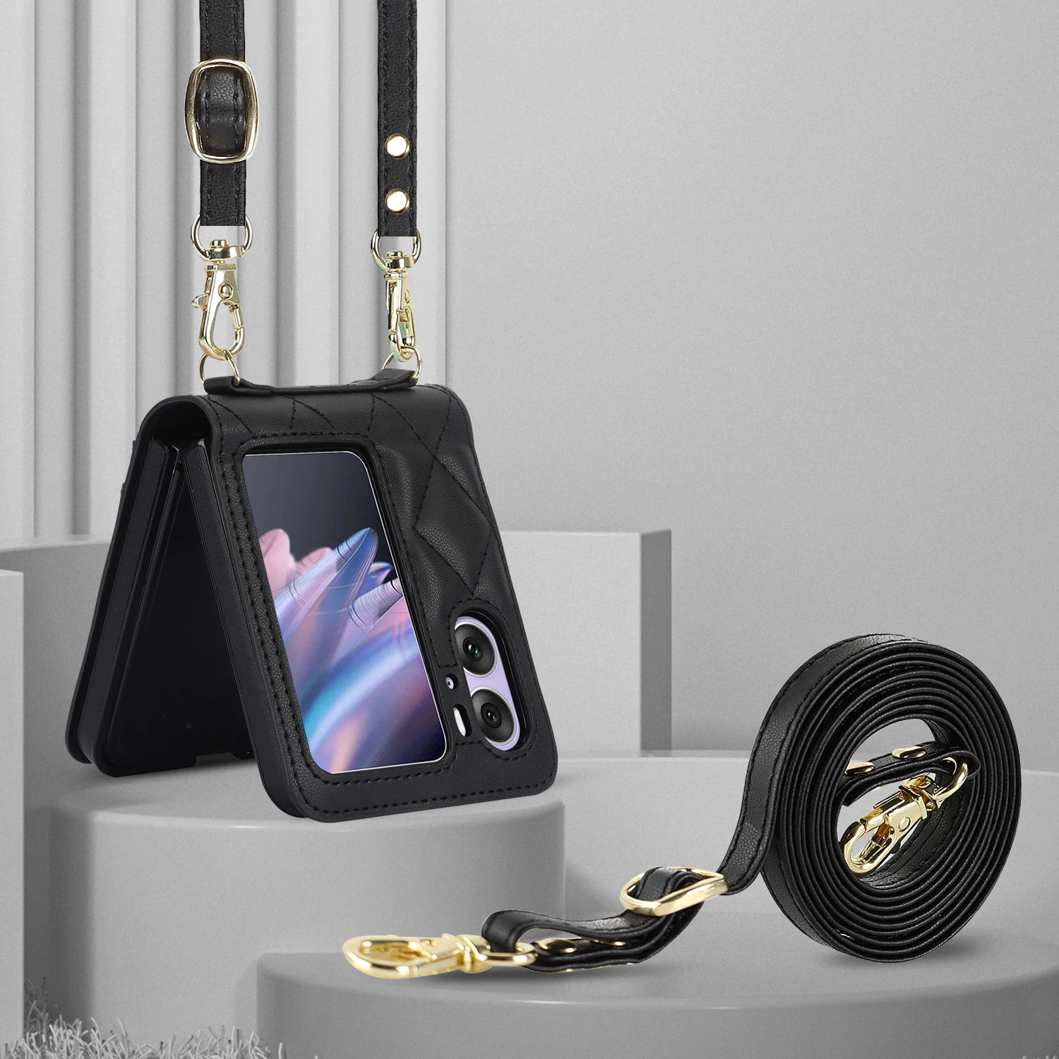 Luxury Leather Wrist Strap Crossbody Phone Case for OPPO Find N2 N3 Flip with Protection Shockproof Adjustable Lanyard Cover
Luxury Leather Wrist Strap Crossbody Phone Case for OPPO Find N2 N3 Flip with Protection Shockproof Adjustable Lanyard Cover