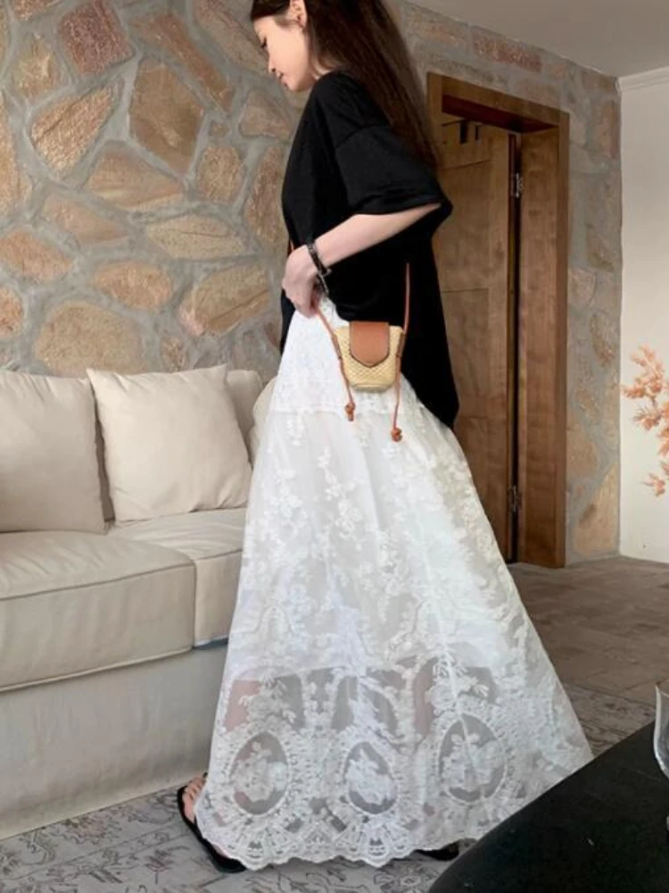 Korean New Sweet Long Skirt High Waist Loose Embroidery Jupe 2024 Faldas Mujer De Moda Vintage Saia A-line Fashion Summer Skirts
Korean New Sweet Long Skirt High Waist Loose Embroidery Jupe 2024 Faldas Mujer De Moda Vintage Saia A-line Fashion Summer Skirts