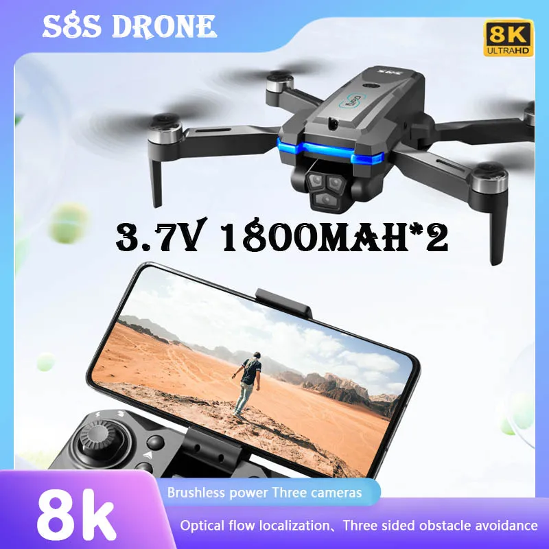 Профессиональный Дрон 8k S8S Rc бесщеточный с тремя Esc камерами оптический поток 360 ° обход препятствий Безголовый режим складной Квадрокоптер
Профессиональный Дрон 8k S8S Rc бесщеточный с тремя Esc камерами оптический поток 360 ° обход препятствий Безголовый режим складной Квадрокоптер
