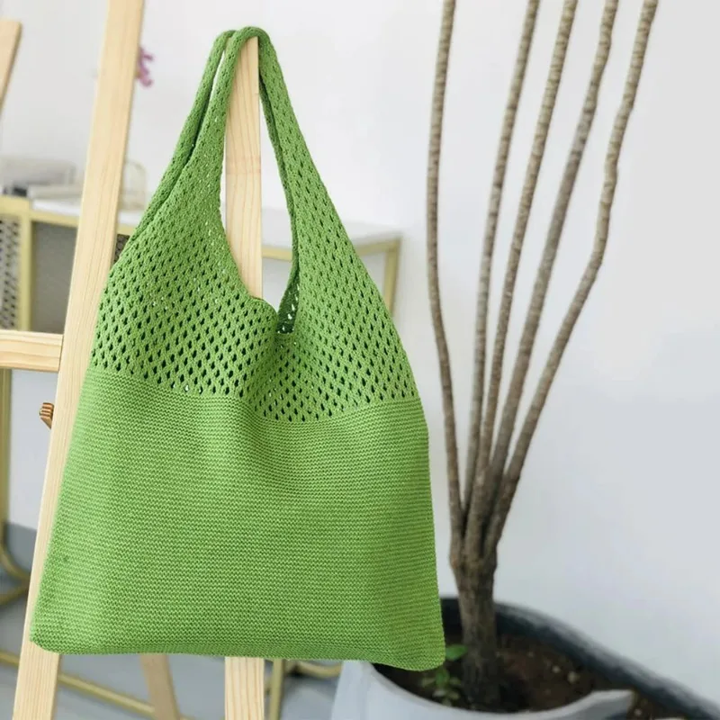 New Trend Women's Bag Crochet Handbag Retro Knitted Braid Solid Color Hollow Black Khaki Top-handle Tote Bag Shopper
New Trend Women's Bag Crochet Handbag Retro Knitted Braid Solid Color Hollow Black Khaki Top-handle Tote Bag Shopper