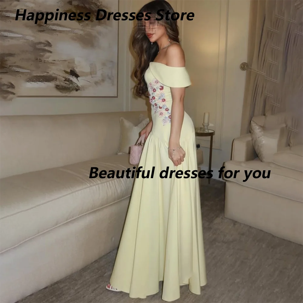 Elegant Appliques Evening Dress Customized Off The Shoulder Pleated Jersey A Line Formal Party Dress Floor Length Prom Gown
Elegant Appliques Evening Dress Customized Off The Shoulder Pleated Jersey A Line Formal Party Dress Floor Length Prom Gown
