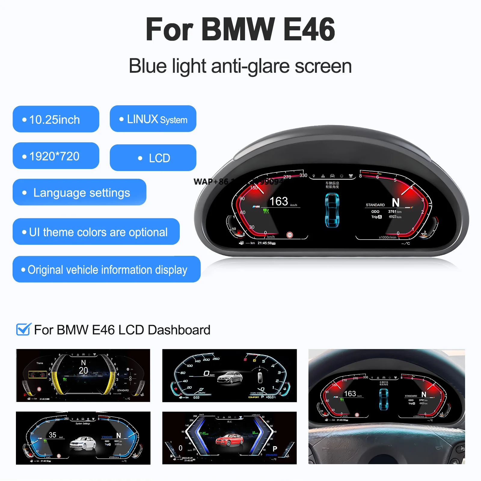New Design Car Digital Cluster for 3 Series E46 1999-2004 Auto Speedometer Linux System LCD Dashboard Carplay Panel
New Design Car Digital Cluster for 3 Series E46 1999-2004 Auto Speedometer Linux System LCD Dashboard Carplay Panel