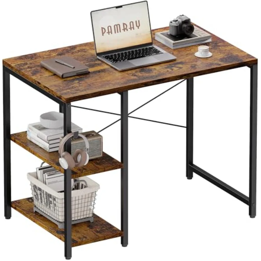 32 Inch Small Computer Desk with Shelves Home Office Desk with Headphone Hook for Bedroom Study Writing PC Table for Small Spac
32 Inch Small Computer Desk with Shelves Home Office Desk with Headphone Hook for Bedroom Study Writing PC Table for Small Spac