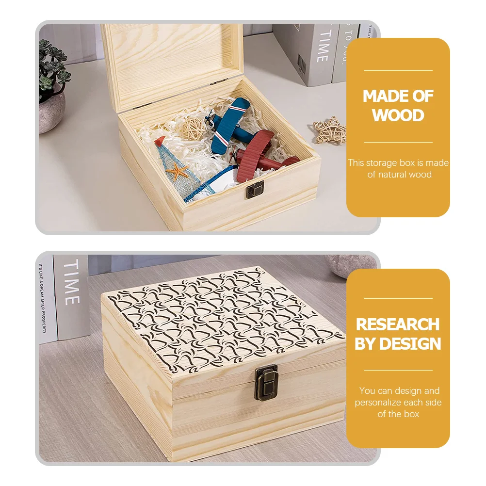 Unfinished Wooden Storage Box Natural Raw Wood Diy Craft Box With Lock Clasp For Jewelry Organizer Home Desktop Holder
Unfinished Wooden Storage Box Natural Raw Wood Diy Craft Box With Lock Clasp For Jewelry Organizer Home Desktop Holder