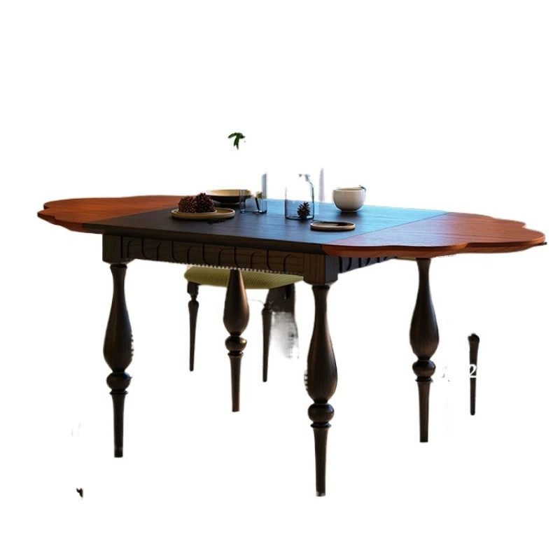 Solid wood French retro small apartment household ash wood foldable dining table and chair combination
Solid wood French retro small apartment household ash wood foldable dining table and chair combination