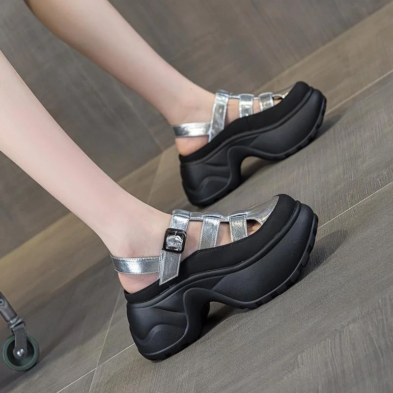 Women's Roman Style Thick Heel Real Leather Sandals Breathable Hollow out Design Summer Flat Shoes PU Material Comfortable
Women's Roman Style Thick Heel Real Leather Sandals Breathable Hollow out Design Summer Flat Shoes PU Material Comfortable