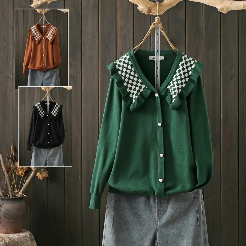 Spring Autumn plus Size Women's Knitwear Long Sleeve Baby Collar Sweater Fashionable Slimming Trendy Overweight Sister
Spring Autumn plus Size Women's Knitwear Long Sleeve Baby Collar Sweater Fashionable Slimming Trendy Overweight Sister