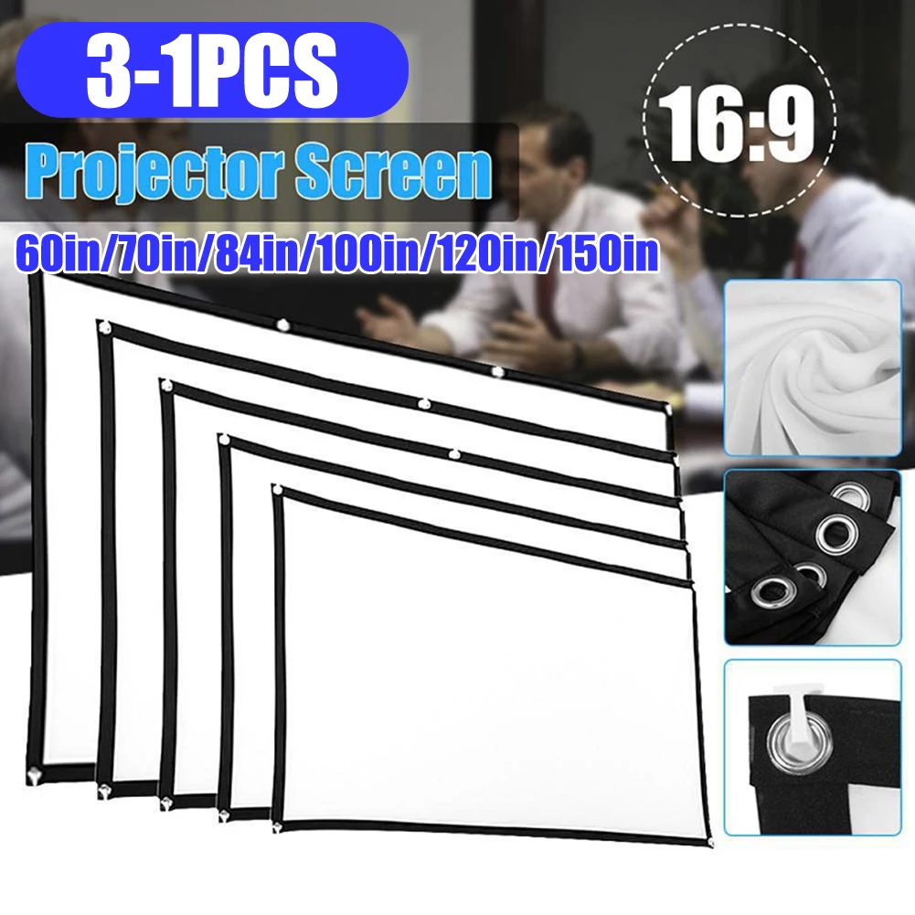3-1PCS 60in/72in/84in/100in/120in/150in Simple Projector Curtain Home Set Theater Office 16:9 HD Display Projection Screen
3-1PCS 60in/72in/84in/100in/120in/150in Simple Projector Curtain Home Set Theater Office 16:9 HD Display Projection Screen