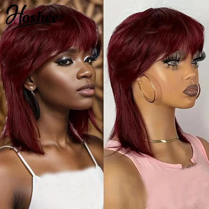 Short Bob Pixie Cut 99j Red Burgundy Black Color Brazilian Human Hair Wigs Glueless Wear And Go Full Machine Made Wig For Woman
Short Bob Pixie Cut 99j Red Burgundy Black Color Brazilian Human Hair Wigs Glueless Wear And Go Full Machine Made Wig For Woman