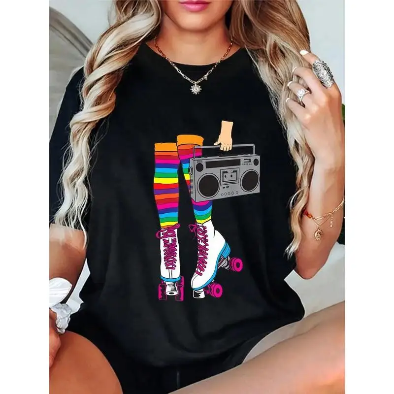 Retro Roller Skating Graphic Tee – Funky Rainbow Socks & Boombox Design – Trendy Vintage-Inspired Shirt
Retro Roller Skating Graphic Tee – Funky Rainbow Socks & Boombox Design – Trendy Vintage-Inspired Shirt