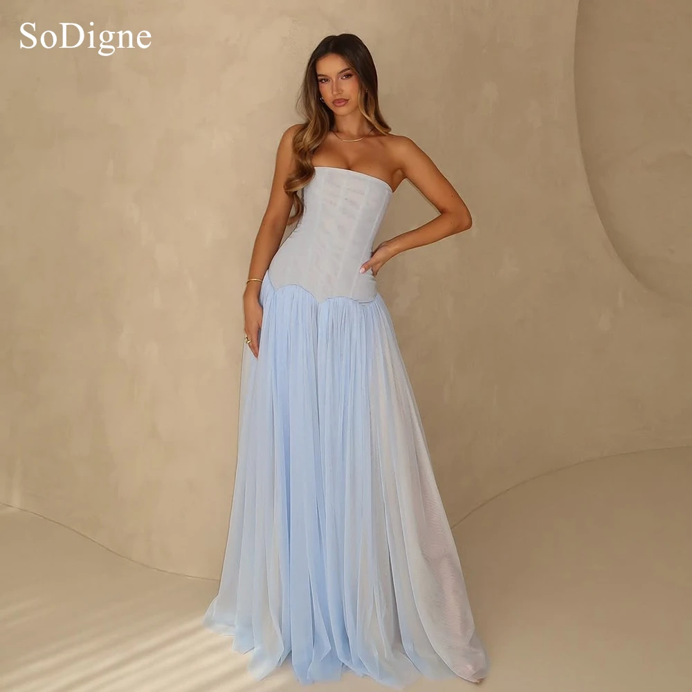 SoDigne Chic Tulle Evening Dresses Sexy Strapless Sleeveless Party Dress Draped A-Line Summer 2026 Prom Gowns Customized
SoDigne Chic Tulle Evening Dresses Sexy Strapless Sleeveless Party Dress Draped A-Line Summer 2026 Prom Gowns Customized