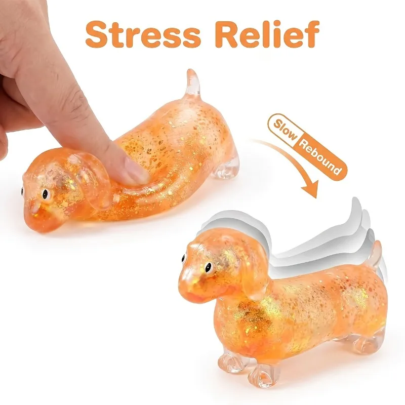 3 sequined glitter dachshund squeeze toys, slow rebound soft dog stress relief toys, sensory soothing toys suitable for relieving anxiety, perfect for sending a small gift and class prizes in random colors
3 sequined glitter dachshund squeeze toys, slow rebound soft dog stress relief toys, sensory soothing toys suitable for relieving anxiety, perfect for sending a small gift and class prizes in random colors