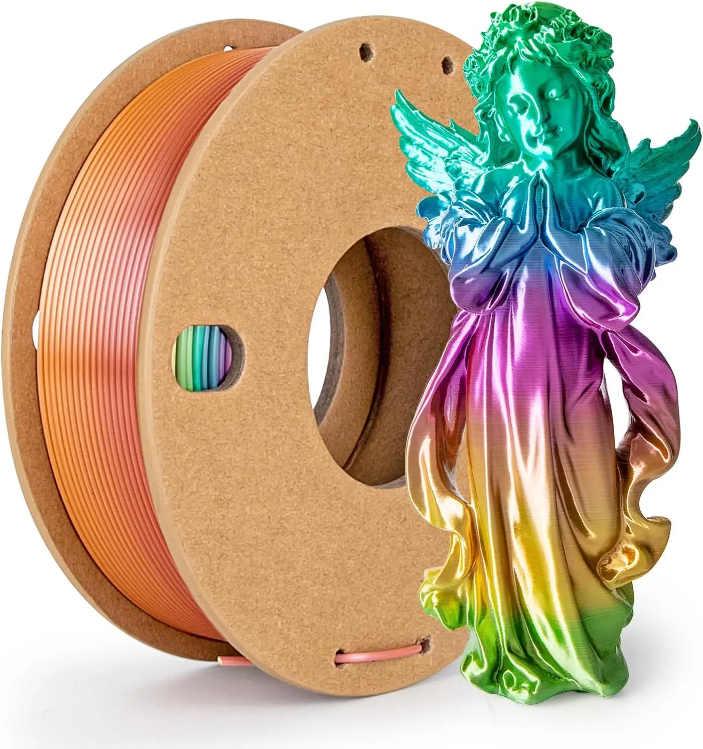 Rainbow Silk PLA Filament 1.75mm 250g, Fast Color Changing Shiny Gradient 3D Printer Filament, High Gloss Multi-Color for Articulated Toys & Crafts
Rainbow Silk PLA Filament 1.75mm 250g, Fast Color Changing Shiny Gradient 3D Printer Filament, High Gloss Multi-Color for Articulated Toys & Crafts