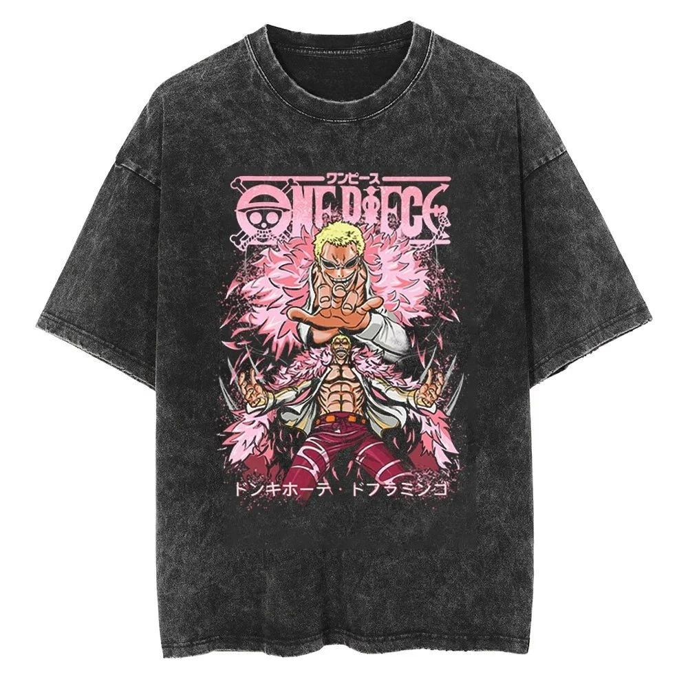 ONE PIECE Japanese Anime Donquixote Doflamingo Men's and Women's T-shirts Cotton Washed Old Retro Y2k Harajuku Short Sleeves
ONE PIECE Japanese Anime Donquixote Doflamingo Men's and Women's T-shirts Cotton Washed Old Retro Y2k Harajuku Short Sleeves