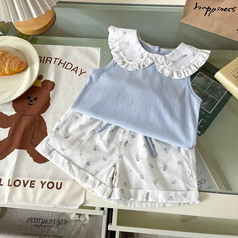 XT258695Girls Suit2025Summer New Korean Style Turn-down Collar Vest Floral Chic Shorts Set
XT258695Girls Suit2025Summer New Korean Style Turn-down Collar Vest Floral Chic Shorts Set