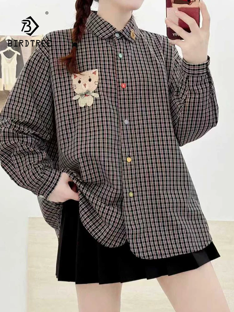 Новинка 2026 года, весенняя хлопковая рубашка с длинными рукавами, женская клетчатая блузка с лацканами и вышивкой кота, свободная блузка в милом консервативном стиле Mori Girl T5D050CC
Новинка 2026 года, весенняя хлопковая рубашка с длинными рукавами, женская клетчатая блузка с лацканами и вышивкой кота, свободная блузка в милом консервативном стиле Mori Girl T5D050CC