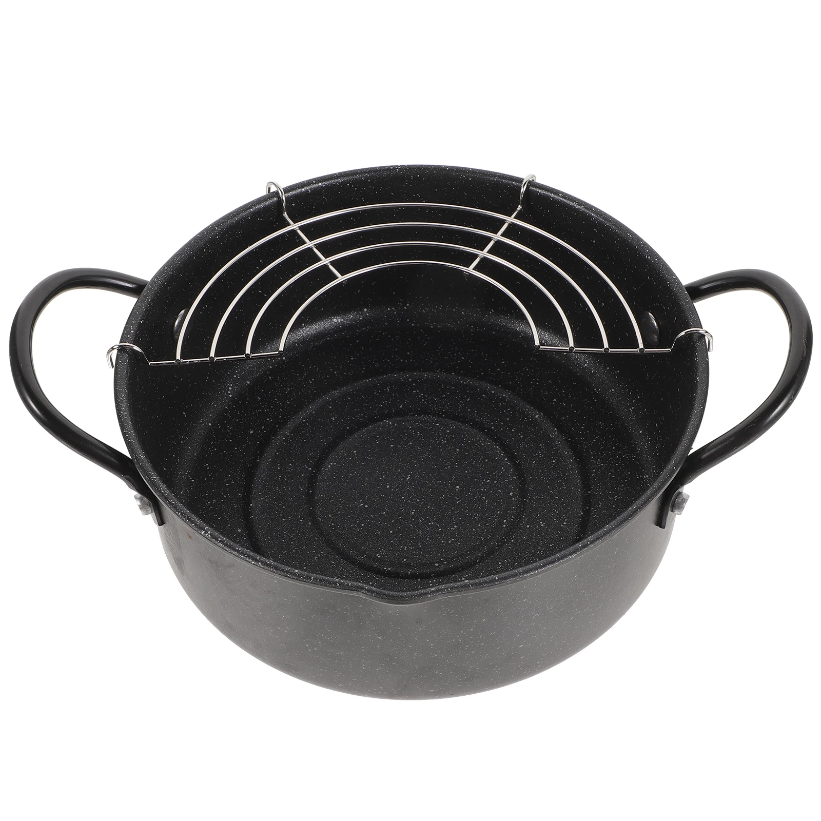 Iron Pan Non-Stick Easy Clean Stainless Steel Handle Small Pot Drain Rack Frying Fish Chicken Wings Potato Chips Tempura Shrimps
Iron Pan Non-Stick Easy Clean Stainless Steel Handle Small Pot Drain Rack Frying Fish Chicken Wings Potato Chips Tempura Shrimps