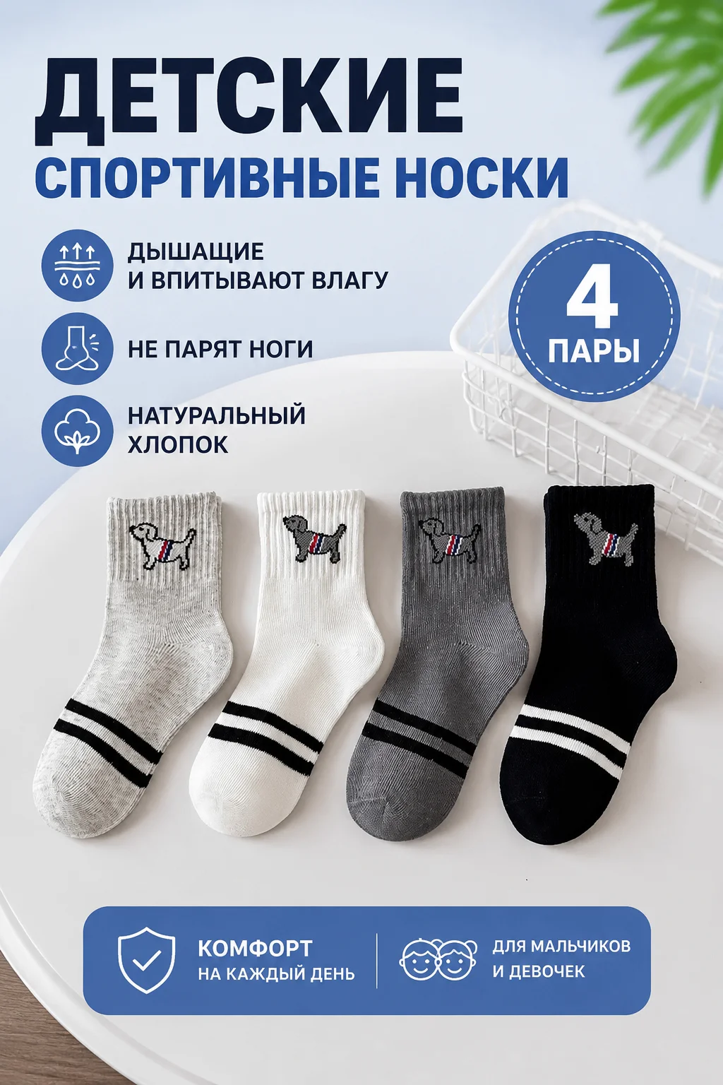 4/8 Pairs Cotton Kids Sports Socks Puppy Skin-friendly Cute Cool Comfortable Soft Non-slip Half Socks for Kids Boys
4/8 Pairs Cotton Kids Sports Socks Puppy Skin-friendly Cute Cool Comfortable Soft Non-slip Half Socks for Kids Boys