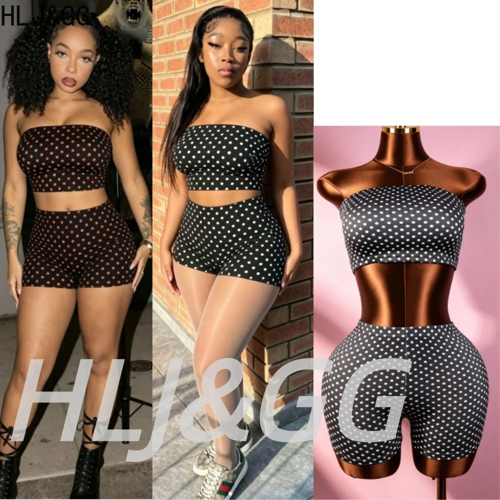 HLJ&GG Summer New Polka Dot Printing Two Piece Sets Women Off Shoulder Slim Crop Top And Shorts Outfits Fashion 2pcs Streetwear
HLJ&GG Summer New Polka Dot Printing Two Piece Sets Women Off Shoulder Slim Crop Top And Shorts Outfits Fashion 2pcs Streetwear
