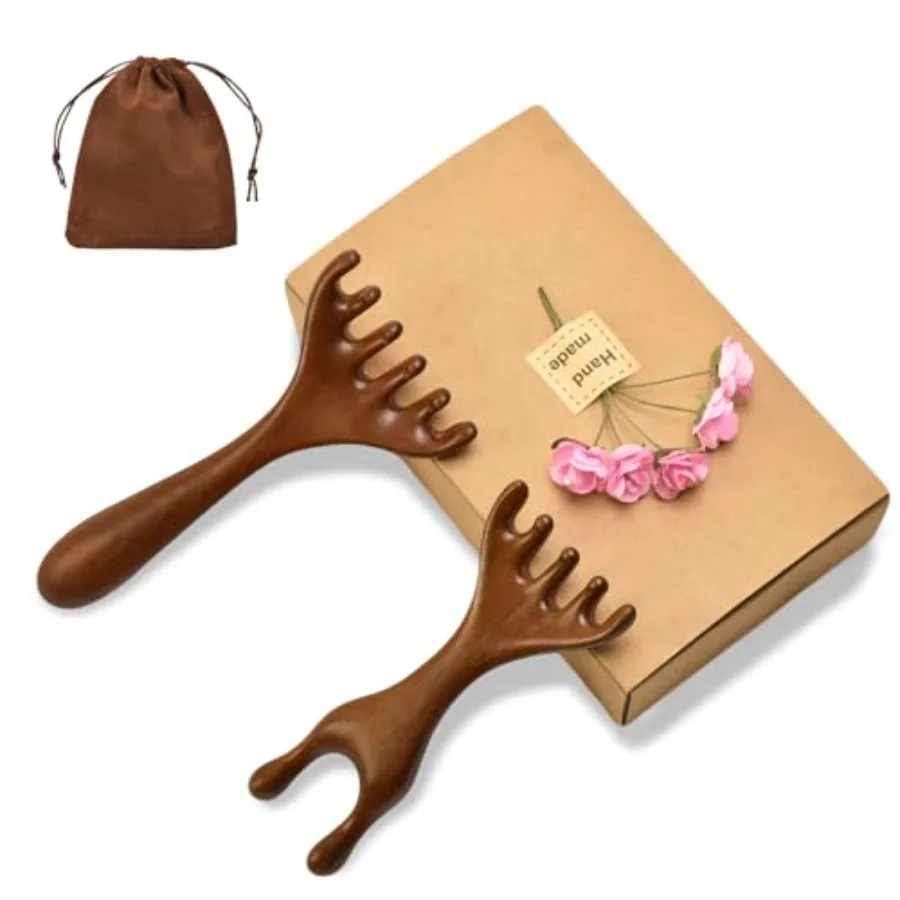2PCS Wooden Gua Sha Massage Comb Set Golden Sandalwood Head and Scalp Massager Tools for Stress Relief, Meridian Therapy, and R
2PCS Wooden Gua Sha Massage Comb Set Golden Sandalwood Head and Scalp Massager Tools for Stress Relief, Meridian Therapy, and R
