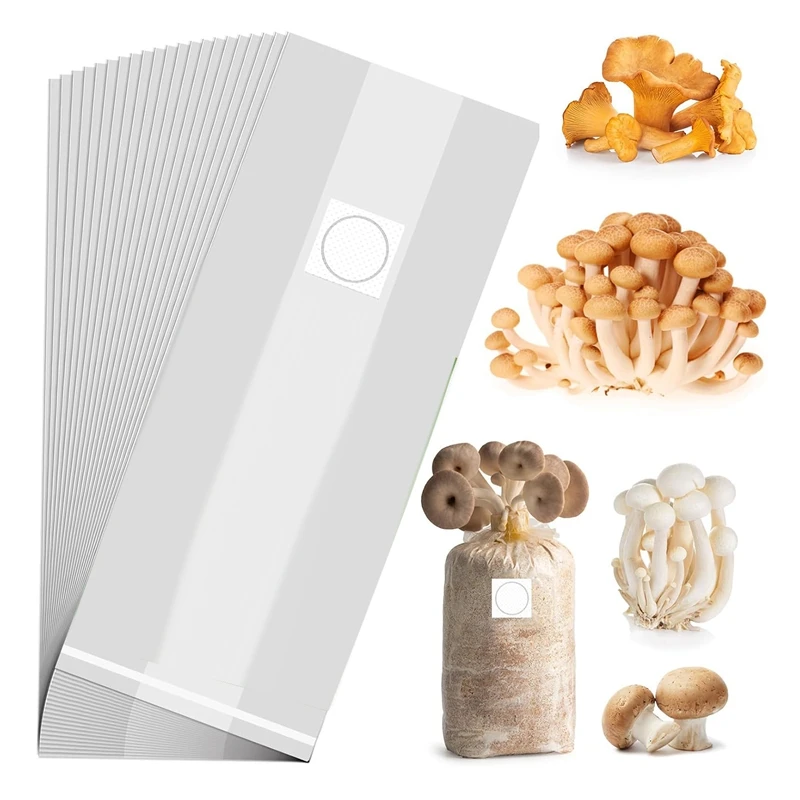 25 Pack Mushroom Grow Bags 8X5x20inch With Breathable For Substrates Strong Tear
25 Pack Mushroom Grow Bags 8X5x20inch With Breathable For Substrates Strong Tear