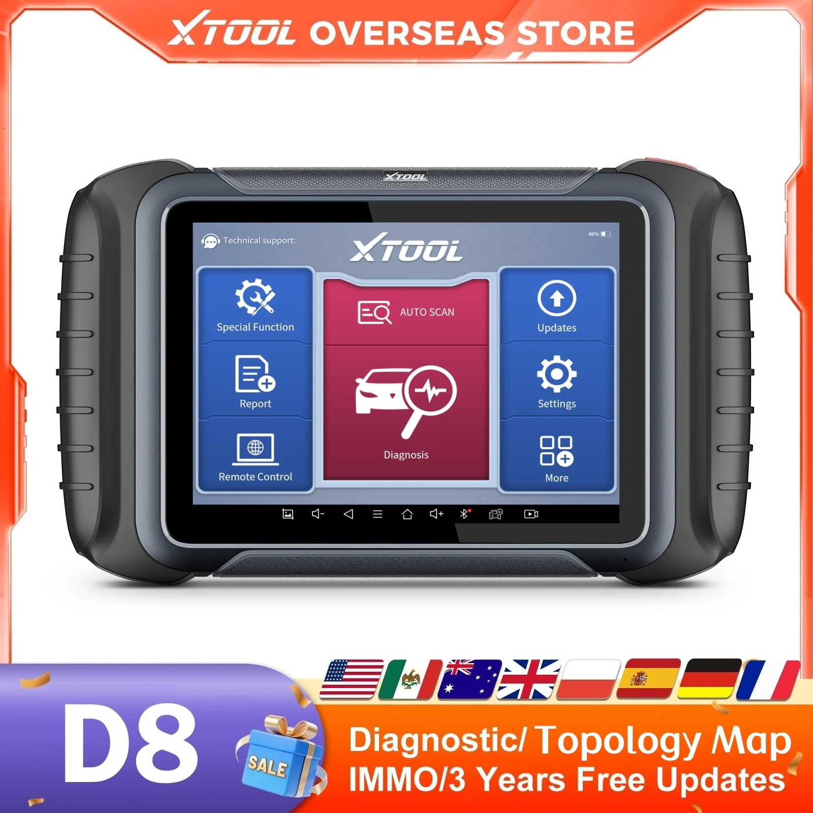 XTOOL D8 Auto OBD2 Scanner Bidirectional All System Diagnostic ECU Coding Topology Map with 36+ Resets CANFD 3 Years Free Update
XTOOL D8 Auto OBD2 Scanner Bidirectional All System Diagnostic ECU Coding Topology Map with 36+ Resets CANFD 3 Years Free Update
