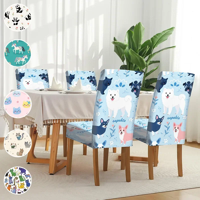 Elastic printed dining chair cover, cute cartoon dog pattern, removable and washable non-slip dining chair cover
Elastic printed dining chair cover, cute cartoon dog pattern, removable and washable non-slip dining chair cover