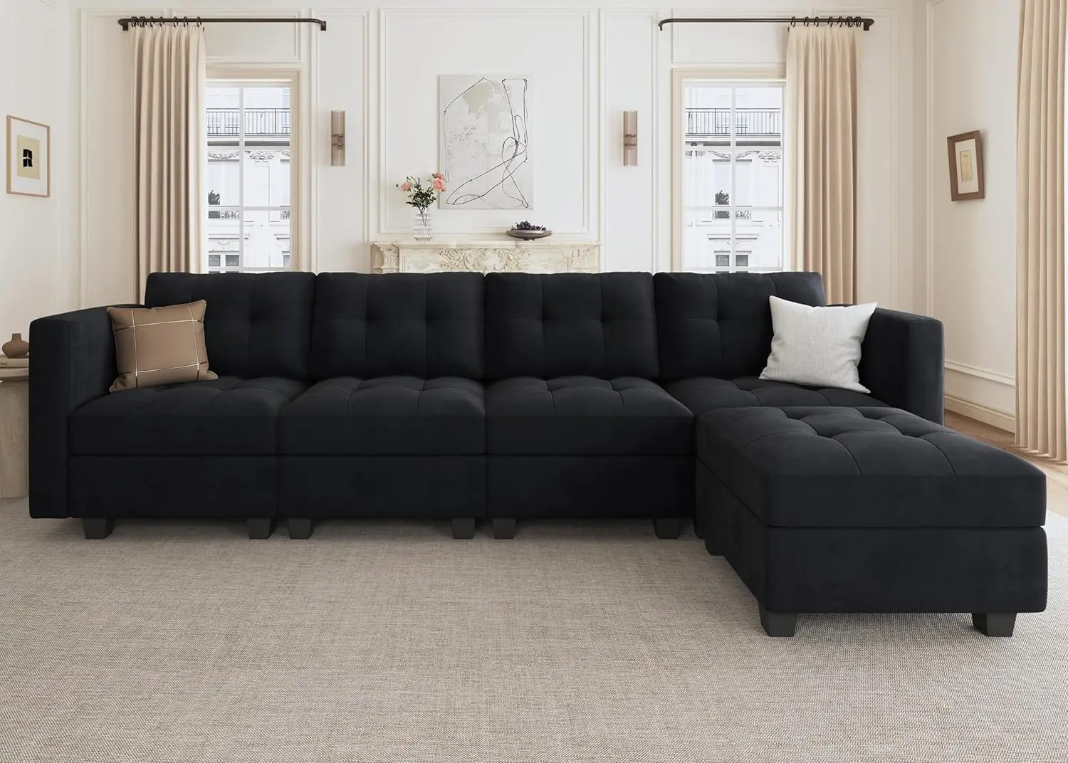 Modular Sectional Sofa with Storage Seat Convertible Couch with Chaise Velvet Sofa with Reversible Chaise
Modular Sectional Sofa with Storage Seat Convertible Couch with Chaise Velvet Sofa with Reversible Chaise