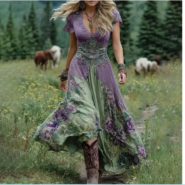 2025 New Women's Loose White Dress Creative Pattern Deep V Short Sleeve Dress
2025 New Women's Loose White Dress Creative Pattern Deep V Short Sleeve Dress