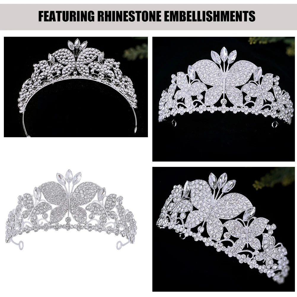 Rhinestone Crown Headpiece Wedding Tiaras Bridal Headpiece For Weddings Girl Hair Accessories Prom Metal Butterfly Bride
Rhinestone Crown Headpiece Wedding Tiaras Bridal Headpiece For Weddings Girl Hair Accessories Prom Metal Butterfly Bride