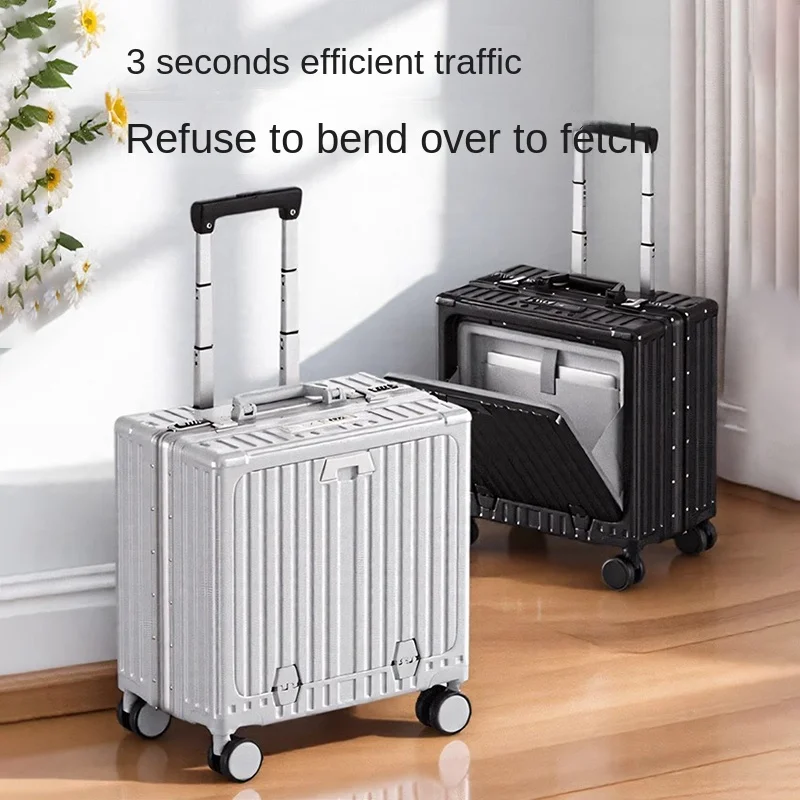 16 inch Suitcase Business Front Opening Trolley Luggage with USB Cup Holder 18 inch Small Cabin Password Box Travel Suitcases
16 inch Suitcase Business Front Opening Trolley Luggage with USB Cup Holder 18 inch Small Cabin Password Box Travel Suitcases