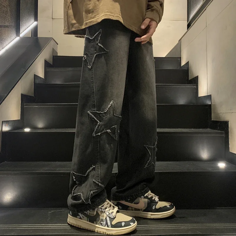 Star Embroidery Straight Casual Men Jeans Gothic Neutral New Wide Leg Loose Hip-hop Fashion Youth Streetwear Denim Trousers Y2K
Star Embroidery Straight Casual Men Jeans Gothic Neutral New Wide Leg Loose Hip-hop Fashion Youth Streetwear Denim Trousers Y2K