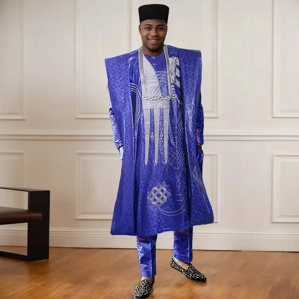 2025 New African Clothes for Men Dashiki Tradition Outfit Robe Embroidery Tops Pants Suits Bazin Muslim Wedding Party Clothing
2025 New African Clothes for Men Dashiki Tradition Outfit Robe Embroidery Tops Pants Suits Bazin Muslim Wedding Party Clothing