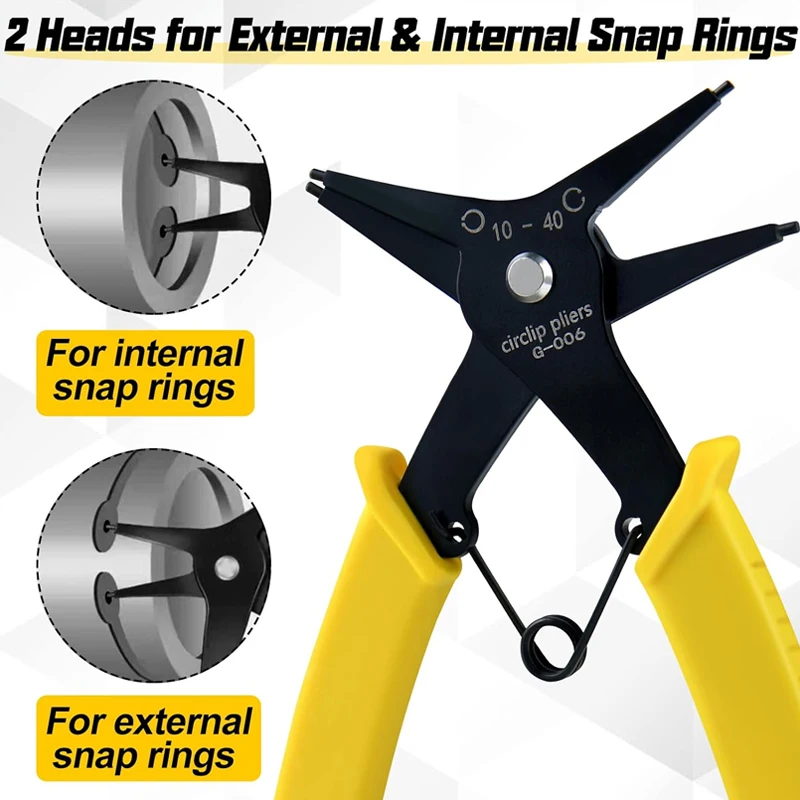 Internal And External Circlip Pliers 2 In 1 Snap Ring Pliers Dual-Use Retaining Ring Pliers Multifunctional Car Repairing Tools 
Internal And External Circlip Pliers 2 In 1 Snap Ring Pliers Dual-Use Retaining Ring Pliers Multifunctional Car Repairing Tools