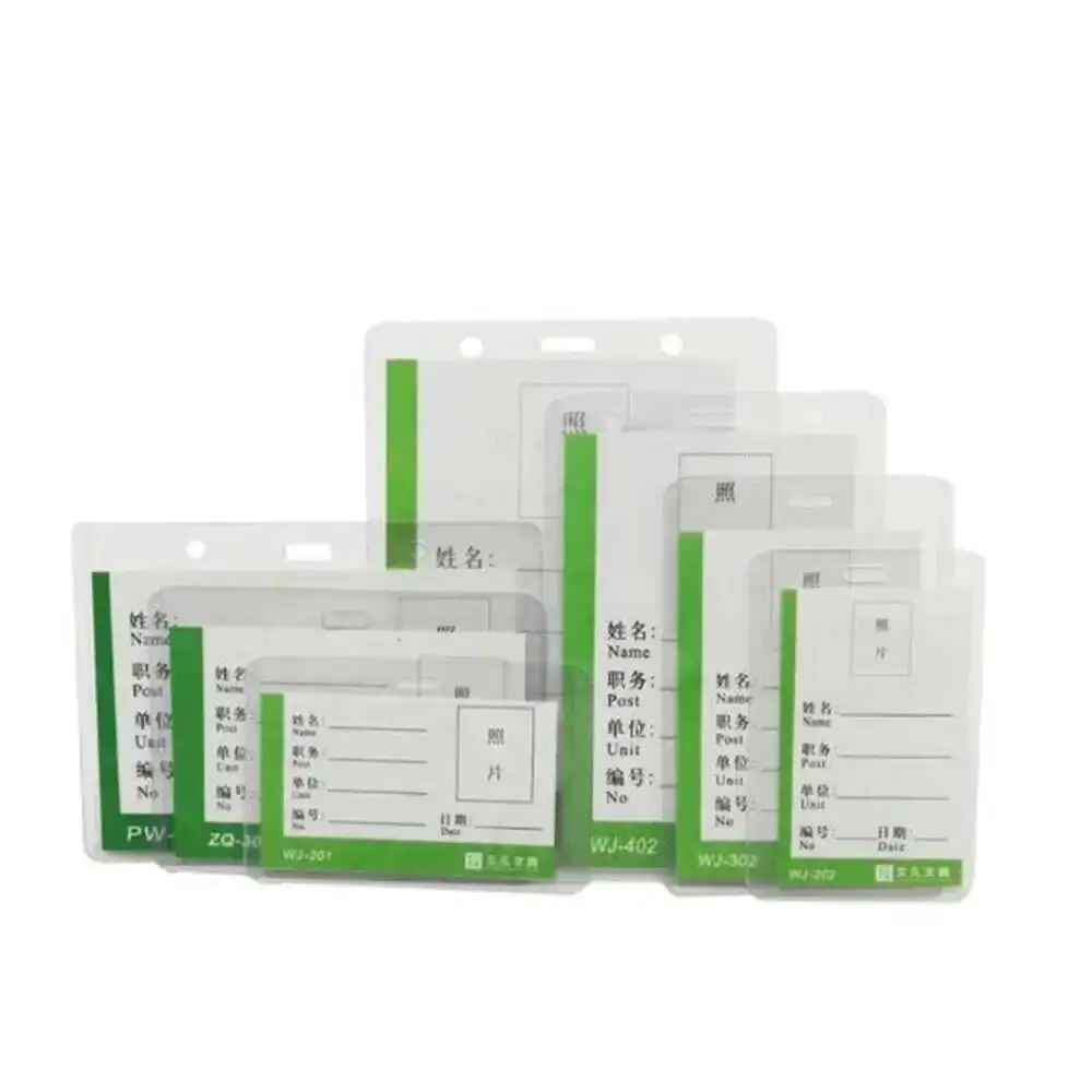 Горизонтальный вертикальный держатель для бейджей, чехол для доставки, чехол для этикеток из ПВХ, цена, подвесная бирка, сумка
Горизонтальный вертикальный держатель для бейджей, чехол для доставки, чехол для этикеток из ПВХ, цена, подвесная бирка, сумка