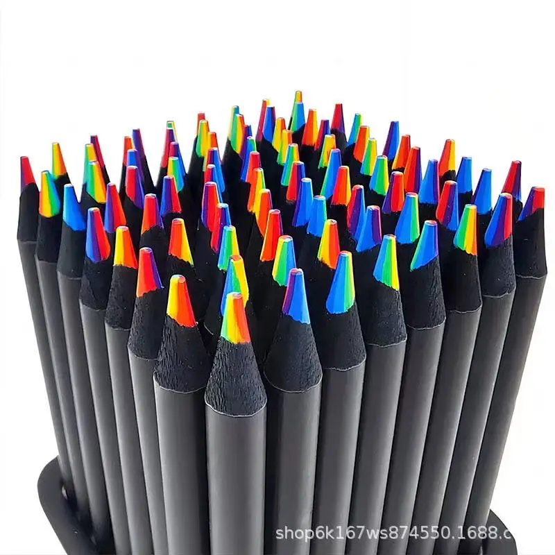 8Pcs Colored Black Wood Pencils, 7 in 1 Rainbow Drawing Pencil. for Sketching, Doodling, Coloring, Painting
8Pcs Colored Black Wood Pencils, 7 in 1 Rainbow Drawing Pencil. for Sketching, Doodling, Coloring, Painting