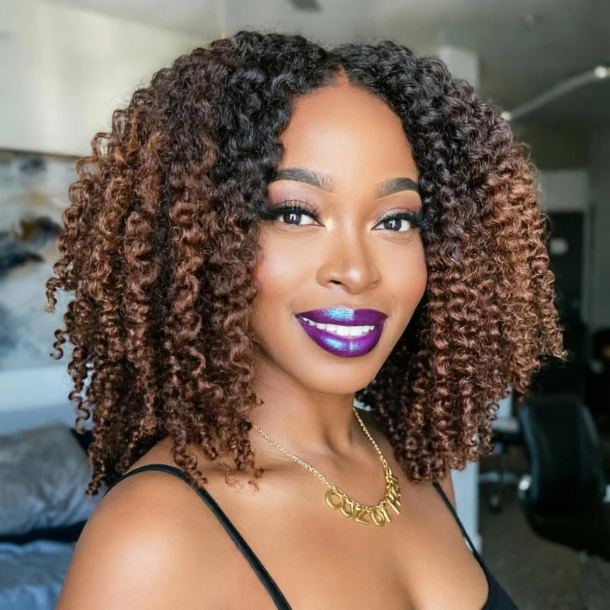WIGERA Short Ombre Hair Afro Kinky Curly Wig For Black Women Ladies Synthetic Black Brown Wigs Machine Made Daily Use
WIGERA Short Ombre Hair Afro Kinky Curly Wig For Black Women Ladies Synthetic Black Brown Wigs Machine Made Daily Use